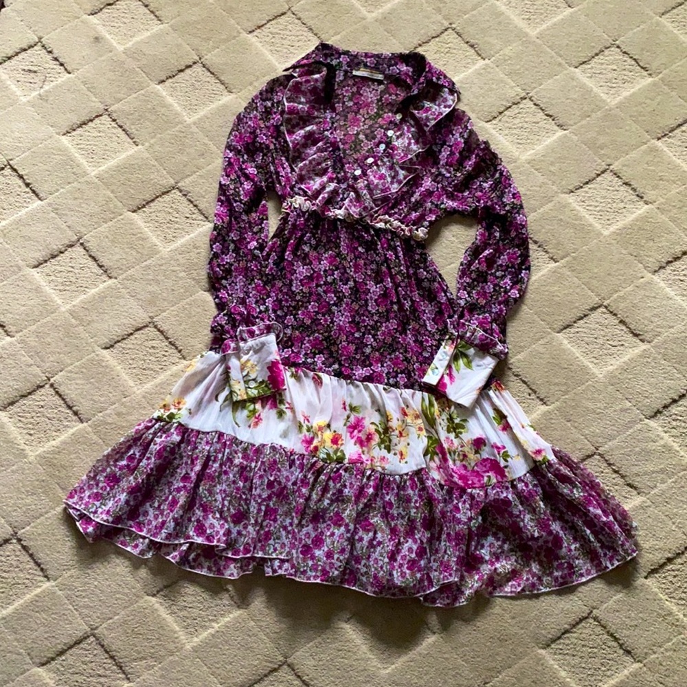 Floral printed chiffon dress